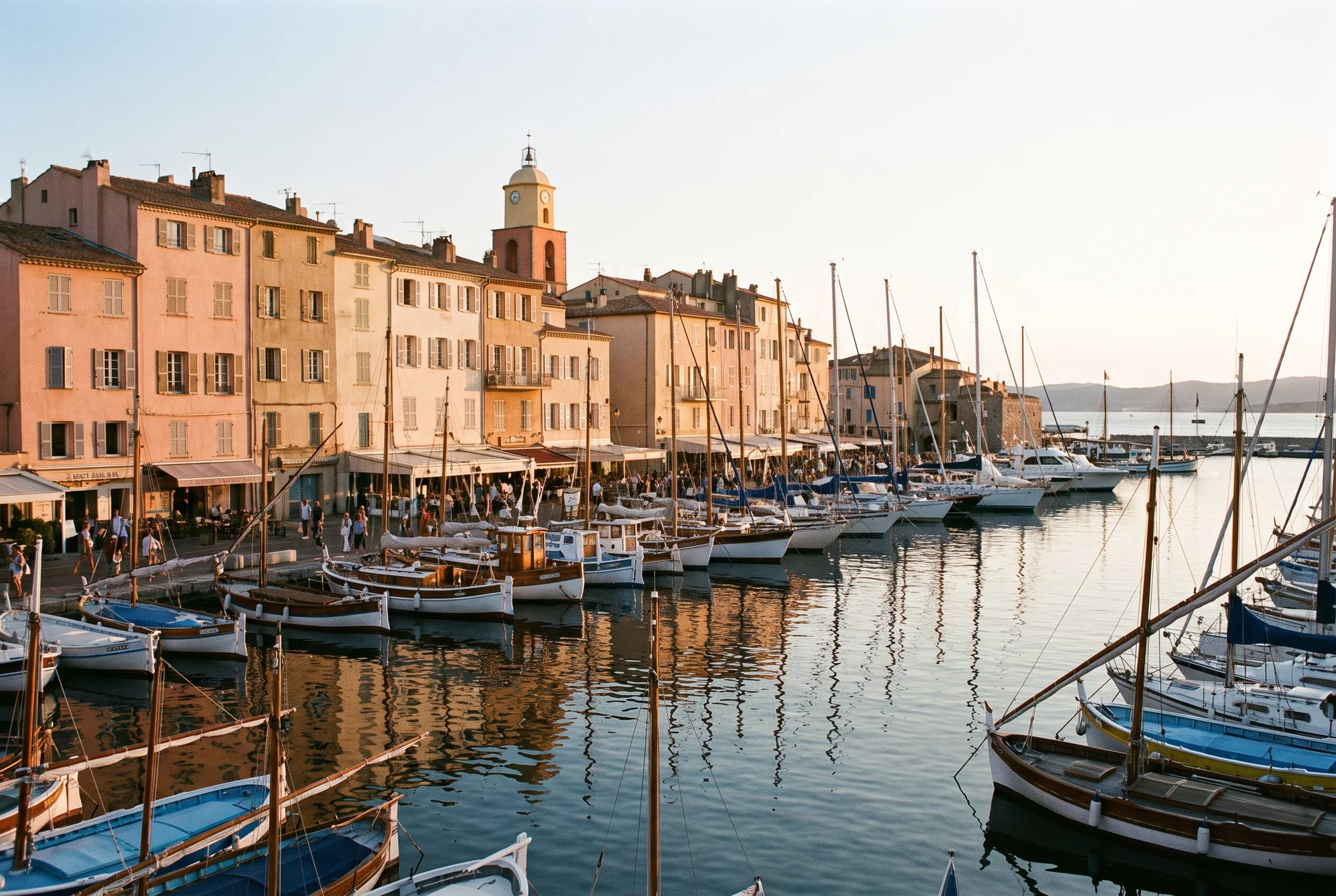 Saint-Tropez seen from the water.