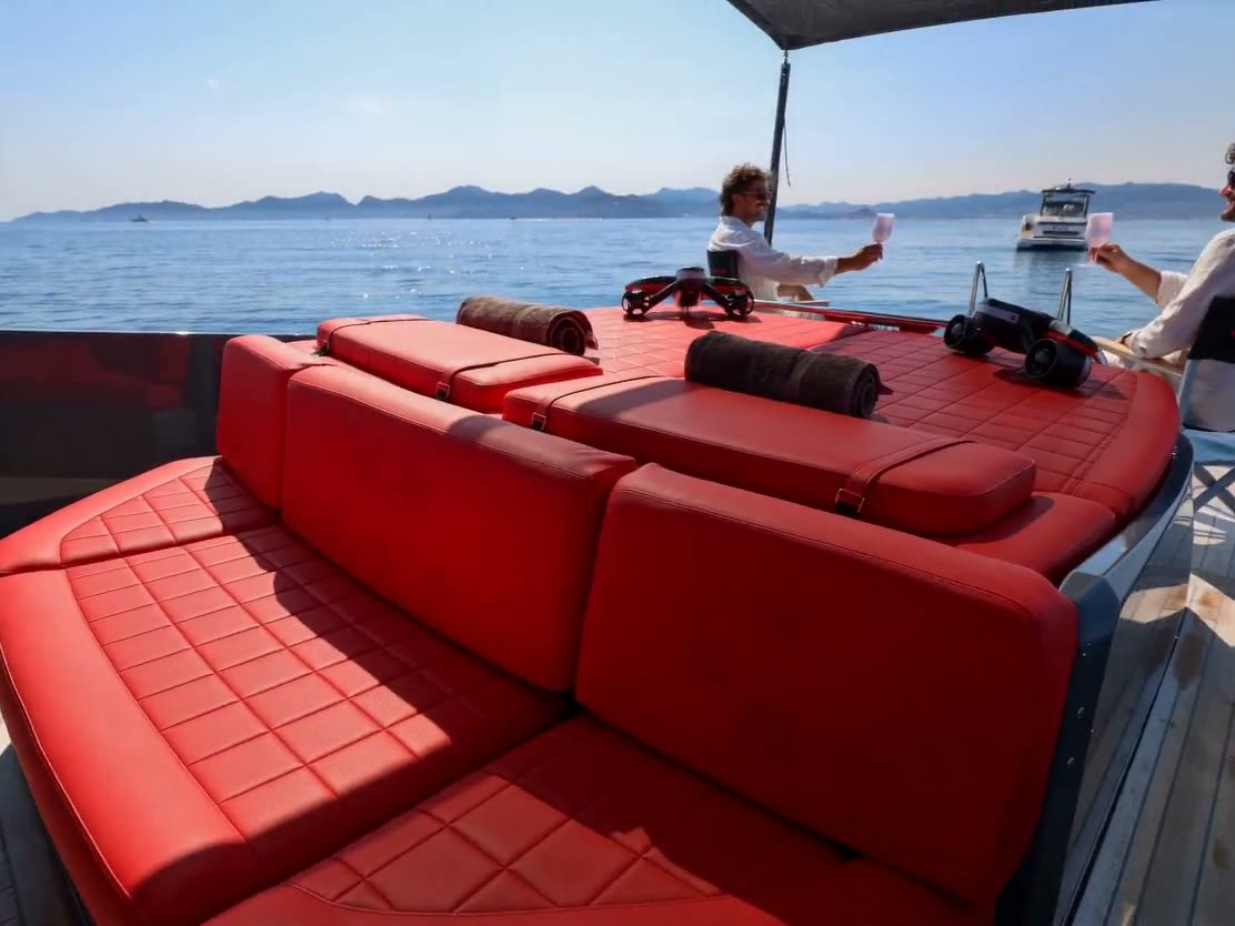Reading on the foredeck sunpad in the afternoon.
